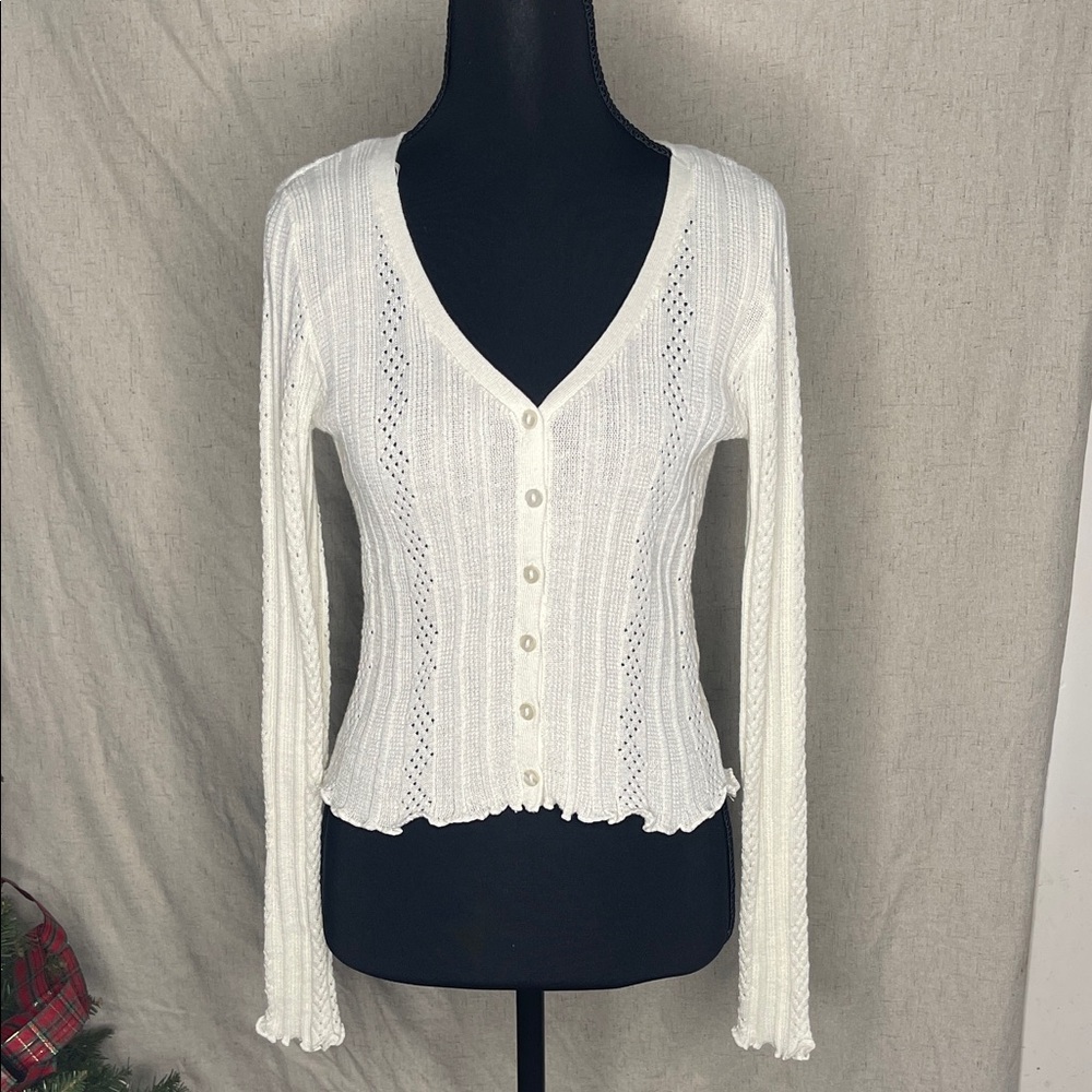 Aeropostale Ivory Knit Women's Cardigan
